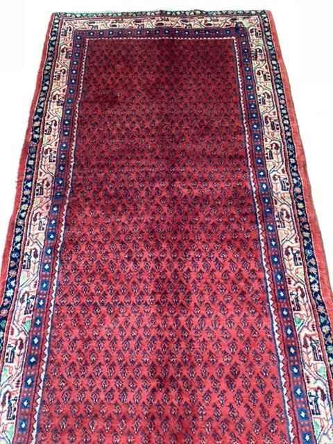 Traditional Antique Area Carpets Wool Handmade Oriental Runner Rug 114 X 310 cm top view homelooks.com