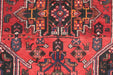 Traditional Antique Oriental Red Medallion Handmade Wool Rug 103cm x 220cm design details close-up homelooks.com