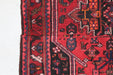 Traditional Antique Oriental Red Medallion Handmade Wool Rug 103cm x 220cm edge design details homelooks.com