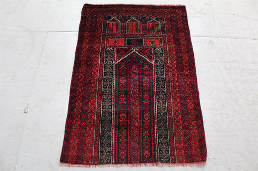Traditional Vintage Geometric Handmade Oriental Small Wool Rug 82cm x 115cm homelooks.com