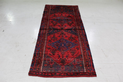 Traditional Vintage Red & Blue Multi Medallion Handmade Wool Rug 102cm x 242cm homelooks.com