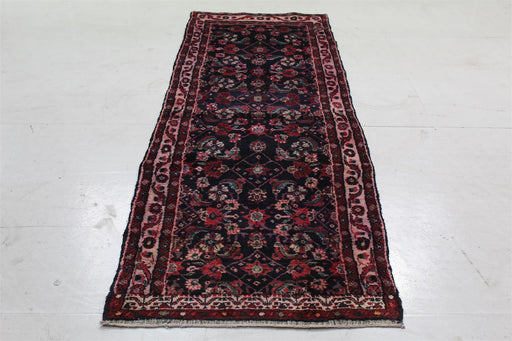 Traditional Vintage Black & Red Floral Handmade Wool Runner 95cm x 285cm homelooks.com