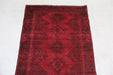  Traditional Vintage Red Multi Medallion Handmade Wool Rug 96cm x 180cm top view homelooks.com
