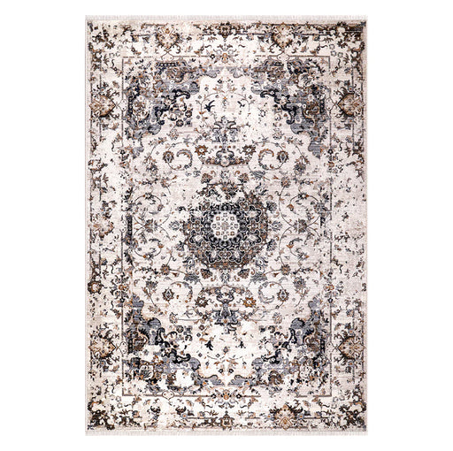 Sienna Medallion Ivory Silver Rug over-view homelooks.com