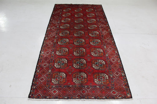 Traditional Vintage Geometric Oriental Handmade Red Wool Rug 117cm x 240cm homelooks.com