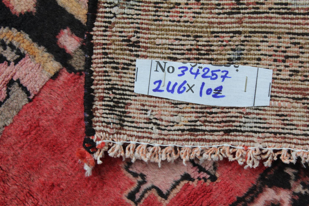 Traditional Red Vintage Medallion Handmade Oriental Wool Rug dimensions homelooks.com