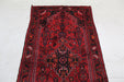 Traditional Antique Oriental Red Medallion Handmade Wool Rug 103cm x 220cm top view homelooks.com