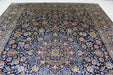 Lovely Traditional Vintage Navy Blue Handmade Oriental Wool Rug 312 X 435 cm top view www.homelooks.com 