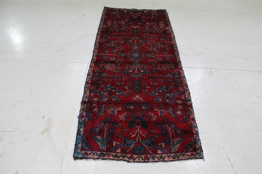 Traditional Vintage Geometric Handmade Oriental Red Wool Runner 87cm x 210cm homelooks.com