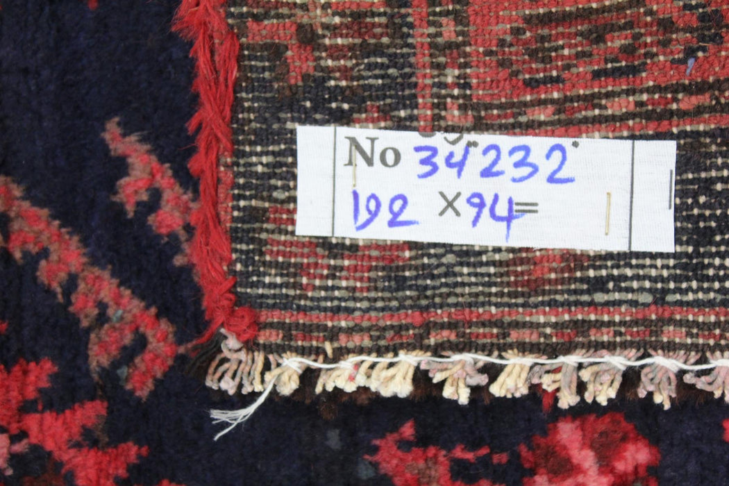 Traditional Antique Red Handmade Oriental Medium Wool Rug dimensions homelooks.com
