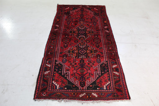 Traditional Antique Oriental Red Medallion Handmade Wool Rug 103cm x 220cm homelooks.com
