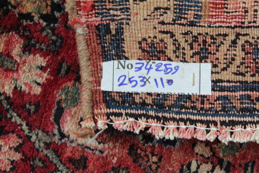 Traditional Antique Handmade Oriental Red Wool Rug dimensions homelooks.com