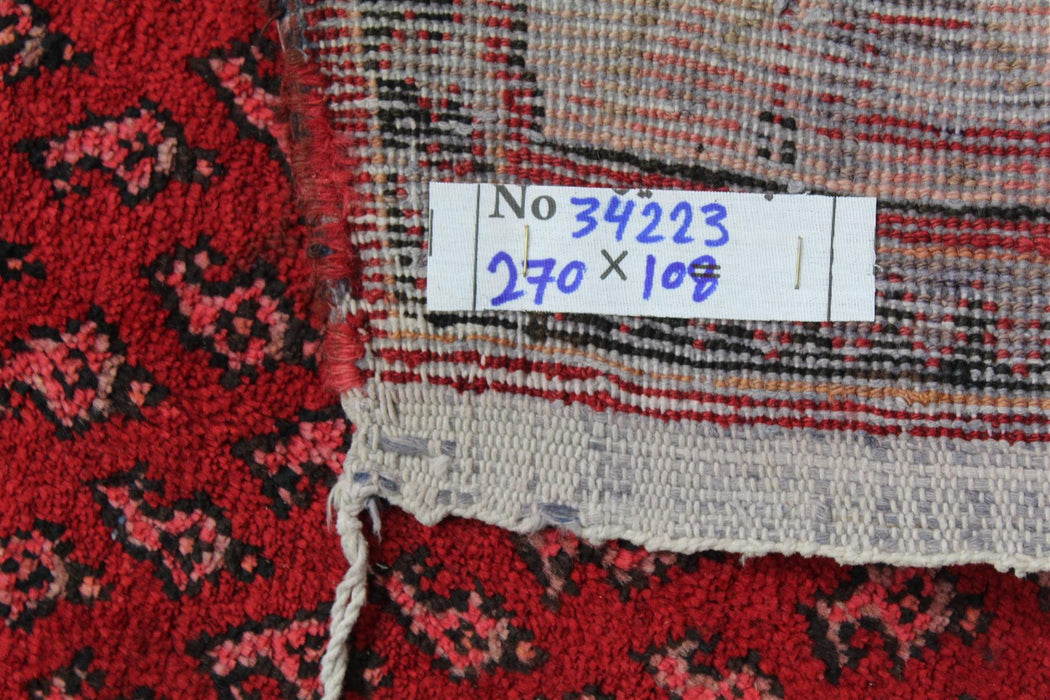 Traditional Red Vintage Botemir Design Handmade Oriental Wool Rug dimensions homelooks.com