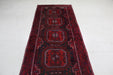 Traditional Antique Multi Medallion Handmade Red Wool Runner 112cm x 373cm top view homelooks.com