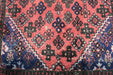 Traditional Antique Red Medallion Handmade Oriental Wool Rug 140cm x 322cm corner view homelooks.com