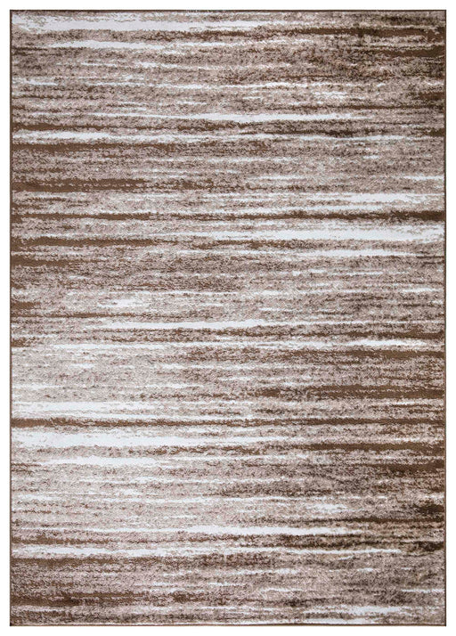 Palma Striped Modern Rug - Brown www.homelooks.com over-view 