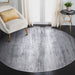Grey Palma Abstract Modern Round Rug reading nook www.homelooks.com