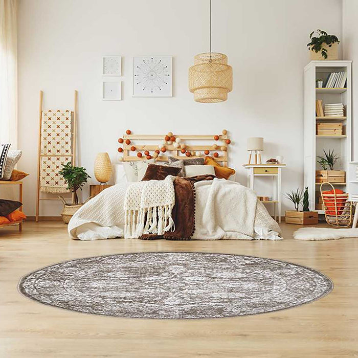 Santorini Traditional Floral Round rug v3 | Round Rugs in the Bedroom: A Unique Touch