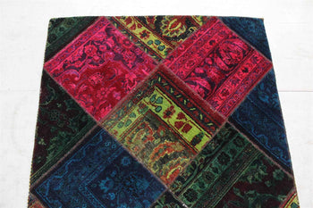 Stunning 112 X 170 cm Traditional Multi Coloured Patchwork Handmade Rug homelooks.com 4