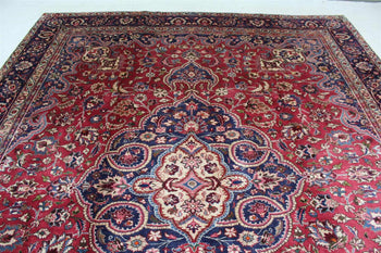 Elegant Traditional Antique Red Handmade Oriental Wool Rug 292 X 380 cm top view www.homelooks.com