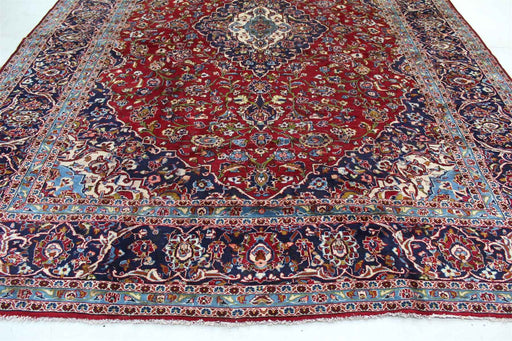 Traditional Antique Medallion Red Wool Handmade Rug 297 X 398 cm bottom view homelooks.com