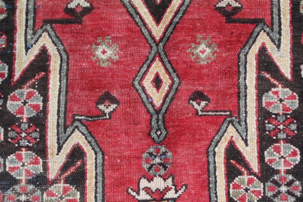 Unique Red Medallion Traditional Vintage Handmade Wool Rug 115 X 176 cm