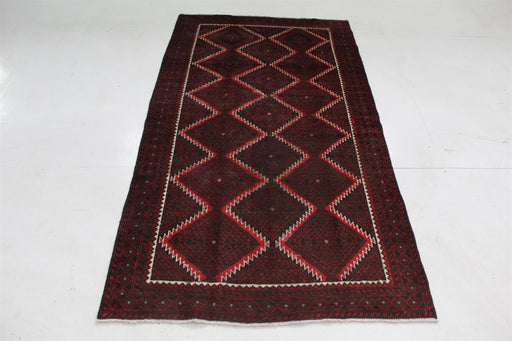Traditional Antique Geometric Design Handmade Brown Oriental Wool Rug 120cm x 210cm homelooks.com