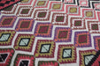 beautiful gemoetric traditional handmade rug 110 X 282 homelooks.com close-up