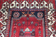 Traditional Vintage Red Geometric Handmade Wool Runner 104cm x 306cm