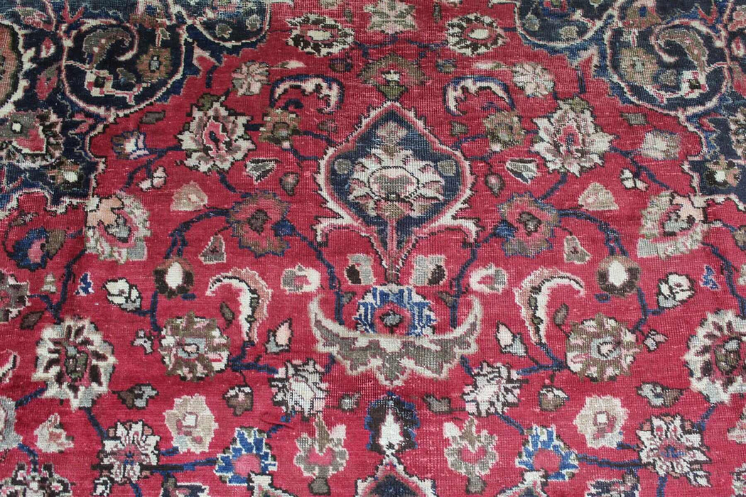 Large Traditional Vintage Handmade Oriental Red Wool Rug 307cm x 385cm floral pattern www.homelooks.com