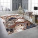 Selin 0452 Abstract Ivory Silver Area Rug in living room homelooks.com
