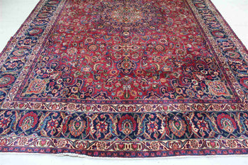 Lovely Traditional Antique Red Medallion Handmade Oriental Rug 283 X 420 cm bottom view www.homelooks.com