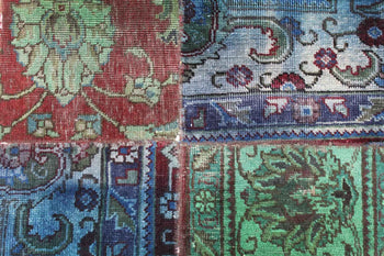 Traditional Antique Patchwork Multi Coloured Handmade Rug 150 X 200 cm homelooks.com 7
