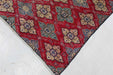 Lovely Traditional Red Vintage Geometric Handmade Oriental Wool Rug 202cm x 312cm corner view www.homelooks.com