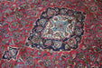 Charming Traditional Vintage Red rug medallion details www.homelooks.com