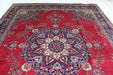 Traditional Large Vintage Medallion Handmade Red Wool Rug 307cm x 390cm top view homelooks.com