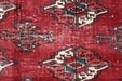 Traditional Red Antique Multi Medallion Handmade Small Wool Rug 110cm x 188cm close-up homelooks.com