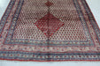 Traditional Vintage Geometric Handmade Red & Cream Wool Rug 208cm x 310cm bottom view homelooks.com