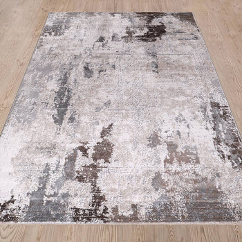 Lulu 6051 Abstract Modern Beige Grey Rug over-view www.homelooks.com
