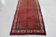Traditional Red Antique Geometric Handmade Wool Runner 106cm x 325cm bottom view homelooks.com