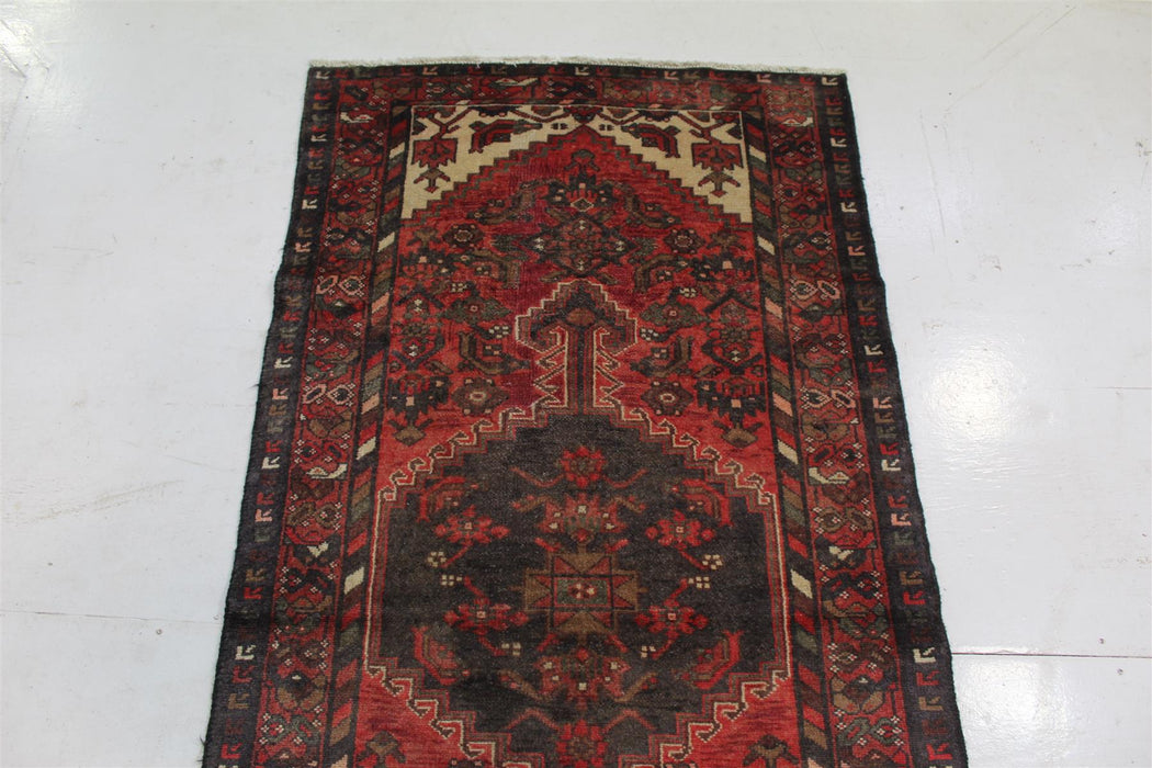 Traditional Antique Red Medallion Handmade Small Wool Rug 108cm x 187cm