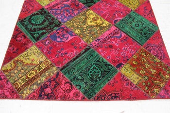 Beautiful Multi Coloured Patchwork Traditional Handmade Rug 170 X 230 cm homelooks.com 3