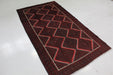 Traditional Antique Geometric Design Handmade Brown Oriental Wool Rug homelooks.com