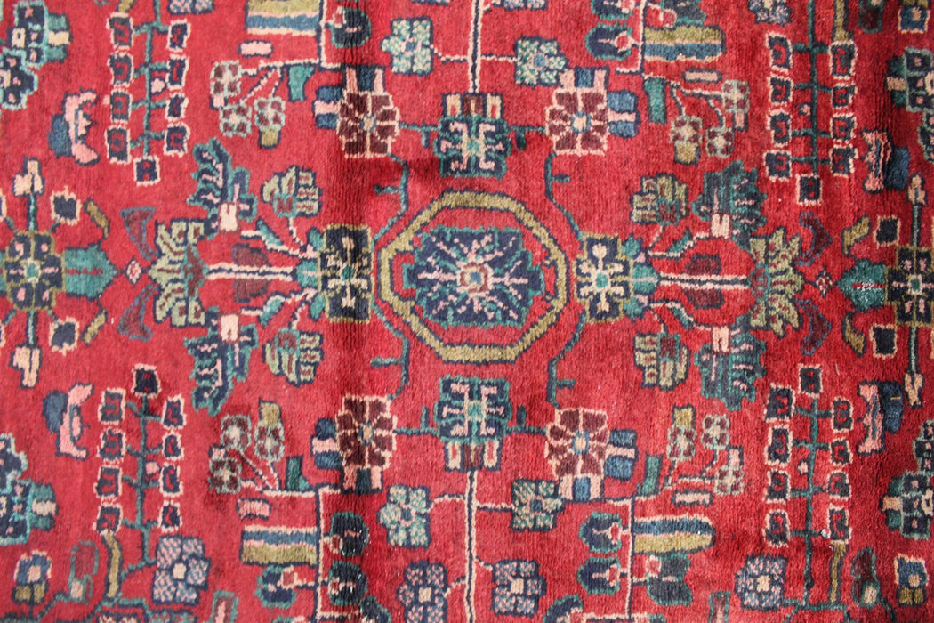 Traditional Vintage Geometric Handmade Oriental Red Wool Runner 87cm x 210cm