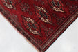 Traditional Red Antique Multi Medallion Handmade Small Wool Rug 110cm x 188cm corner view homelooks.com