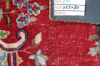 Traditional Antique Multi Patchwork Wool Handmade Oriental Rug 80 X 322 cm homelooks.com 8