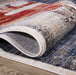 Sienna 8701 Contemporary Navy Brown Rug folded homelooks.com