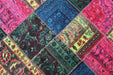 Stunning 112 X 170 cm Traditional Multi Coloured Patchwork Handmade Rug homelooks.com 5