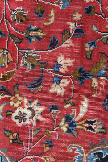 Classic Red Traditional Vintage Medallion Handmade Oriental Wool Rug 265 X 360 cm floral design www.homelooks.com