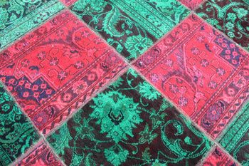 Traditional Antique Green & Red Wool Handmade Oriental Rug 145 X 200 cm homelooks.com 5
